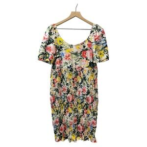 H&M‎ Maternity Ruched Floral Dress Size S Bodycon Colorful Coquette Stretchy NWT